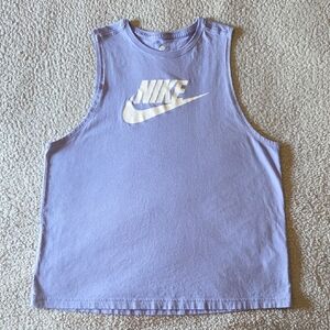 Nike Tee Logo Dri-Fit Cotton High Neck Muscle Racerback Tank Top